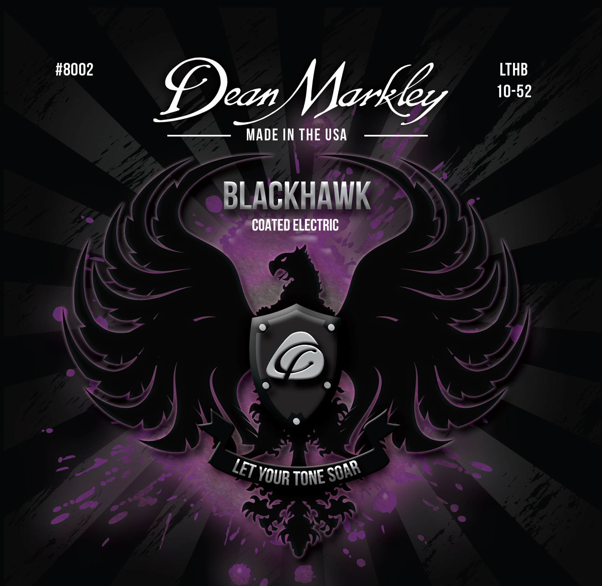 Dean Markley Blackhawk - 8002 - Coated Electric Guitar String Set, Light Top Heavy Bottom, .010-.052