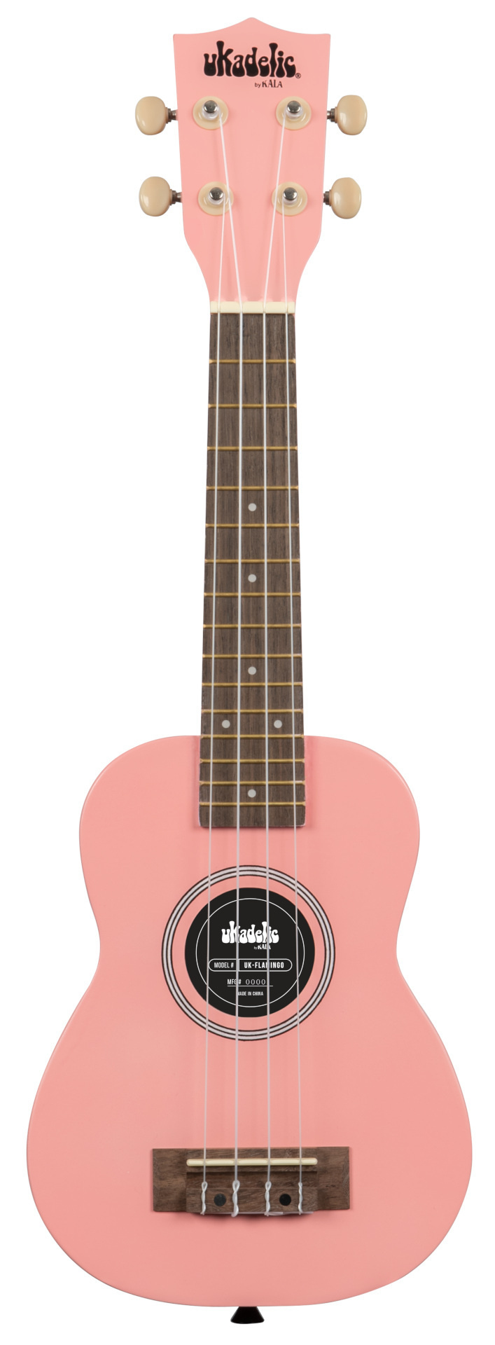 KALA Ukadelic UK-FLAMINGO - Flamingo Soprano Ukulele, with Tote Bag