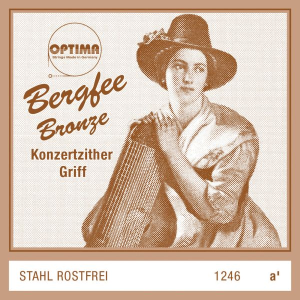 Bergfee Optima Zither-Saiten Griffsaite a' Stahl rostfrei 1246 verlängert
