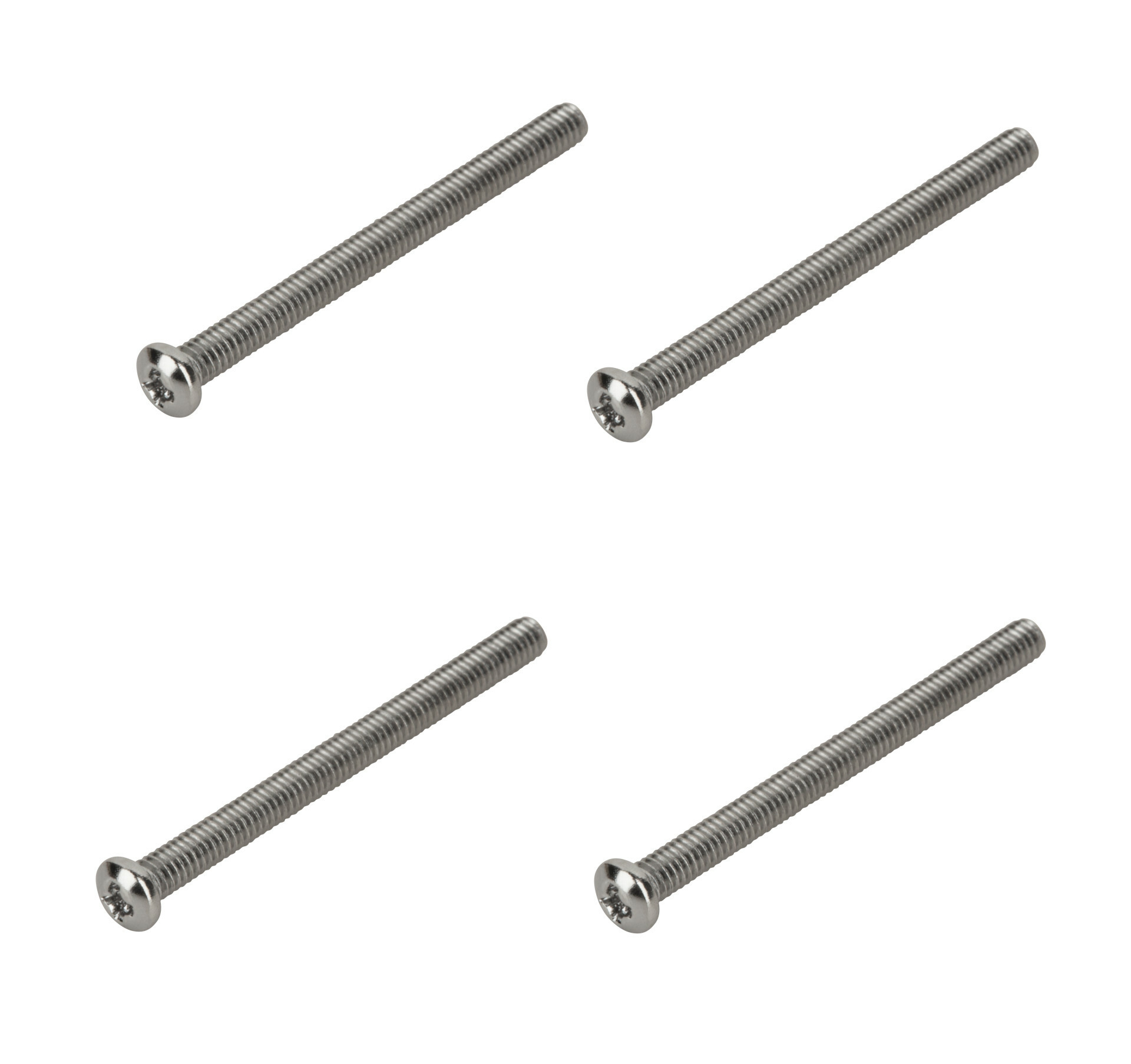 Framus & Warwick Parts - Screw for Pickup Mounting, M2.5 x 30 mm, 4 mm Head, 4 pcs., Chrome