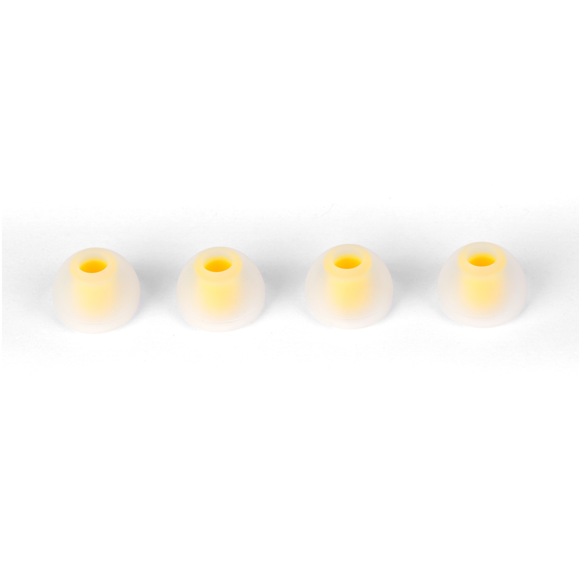 XVive Soft Silicone Ear Tips for T9, White Translucent + Yellow, 4 x S