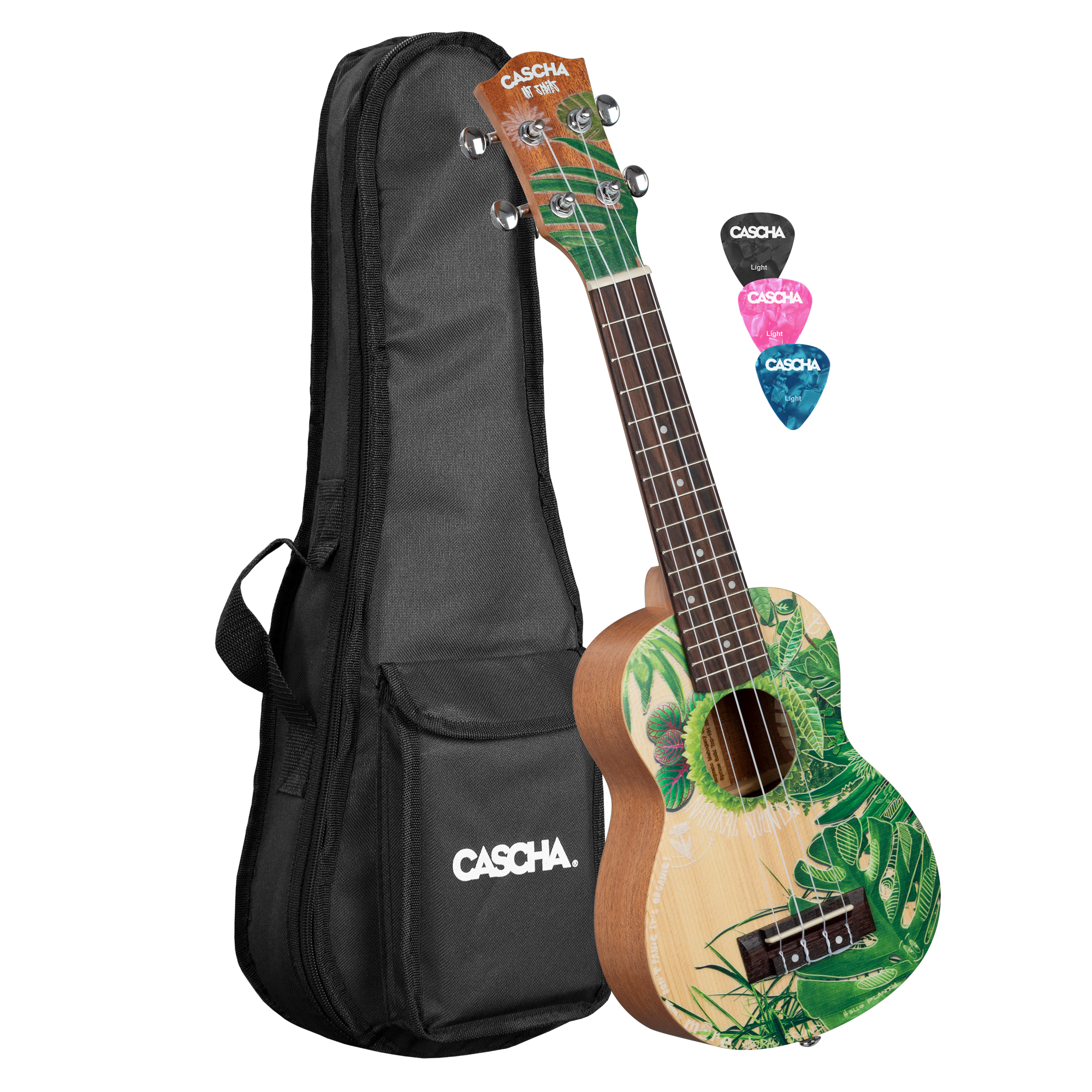 CASCHA HH 2602 Sopran Ukulele Art Series Leafy