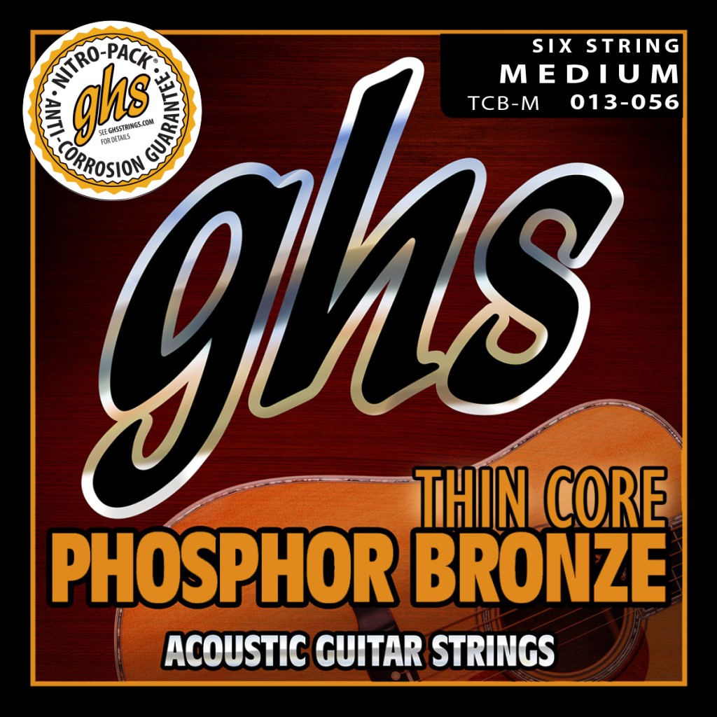 GHS Thin Core Phosphor Bronze - TCB-M - Acoustic Guitar String Set, Medium, .013"-.056"