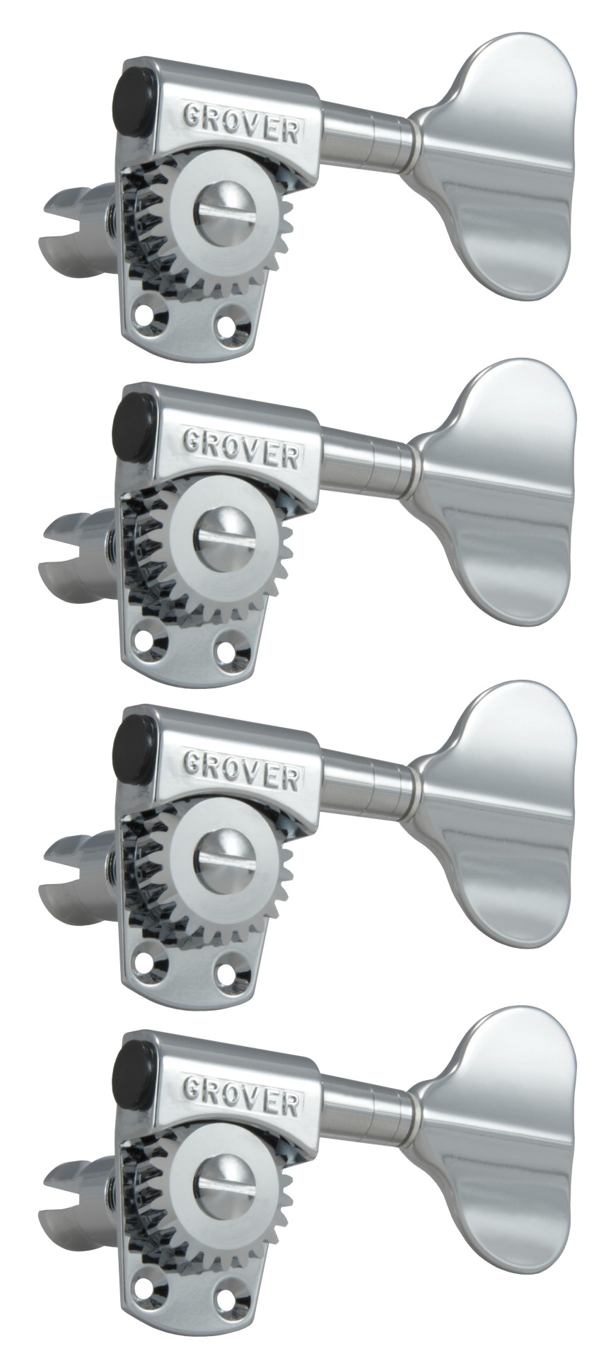 Grover 145C4 Titan Electric Bass Machines - Bass Machine Heads, 4-in-Line, Bass Side (Left) - Chrome