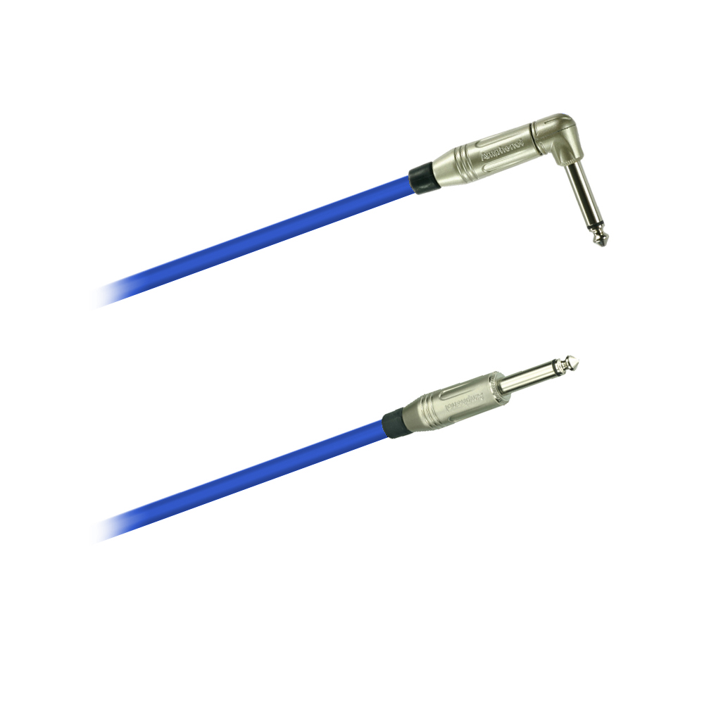 DREITEC 16081 Instrumentenkabel, Amphenol, ACPM-RN - ACPM-GN, Winkel/Klinke, blau