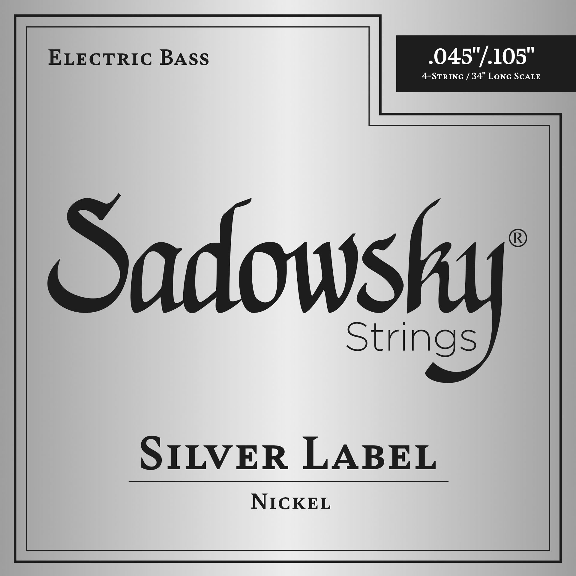 Sadowsky Silver Label Bass String Set, Nickel, Long Scale (34") - 4-String, .045-.105