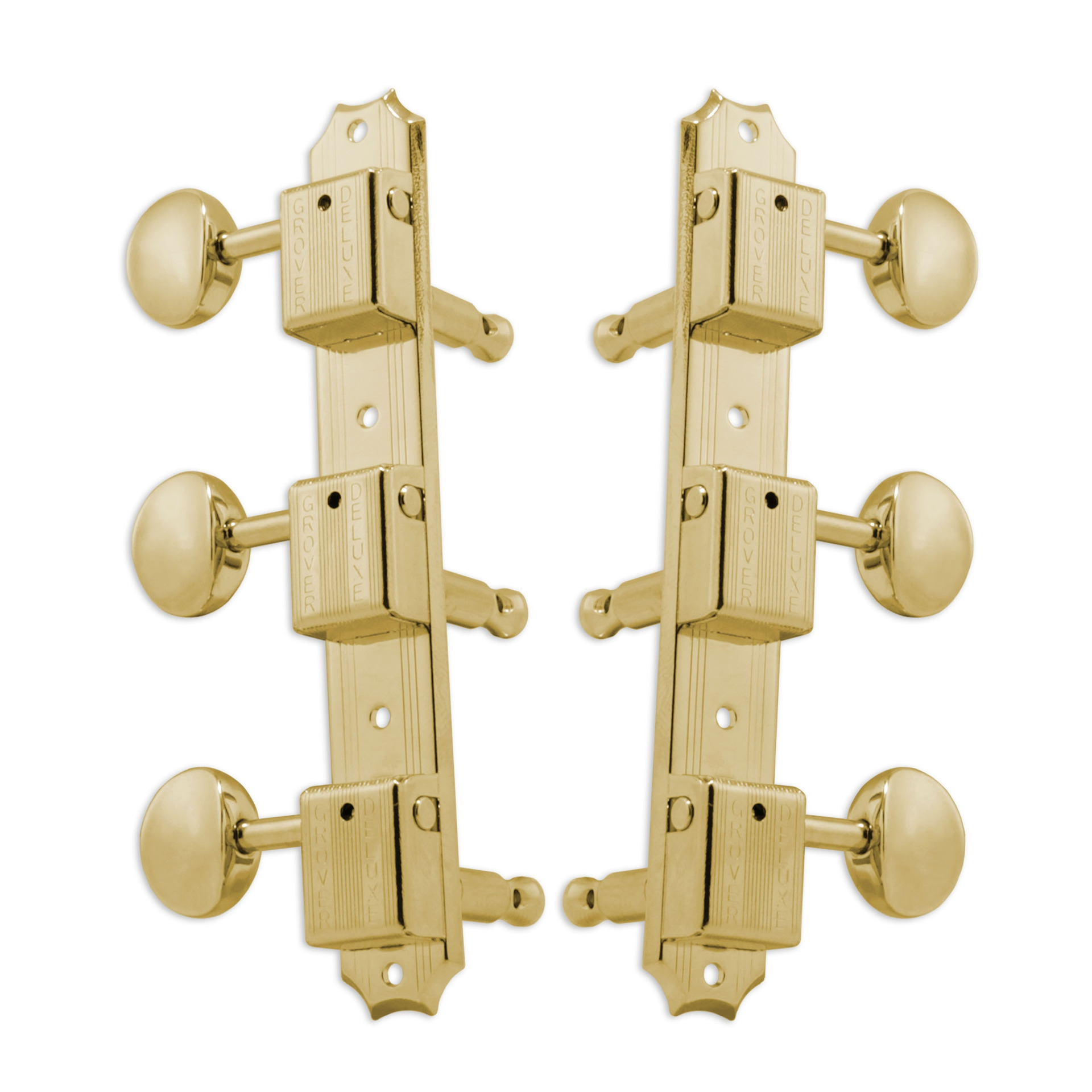 Grover V138G Vintage Deluxe Machine Heads, Vertical - Guitar Machine Heads, 3 + 3 - Gold