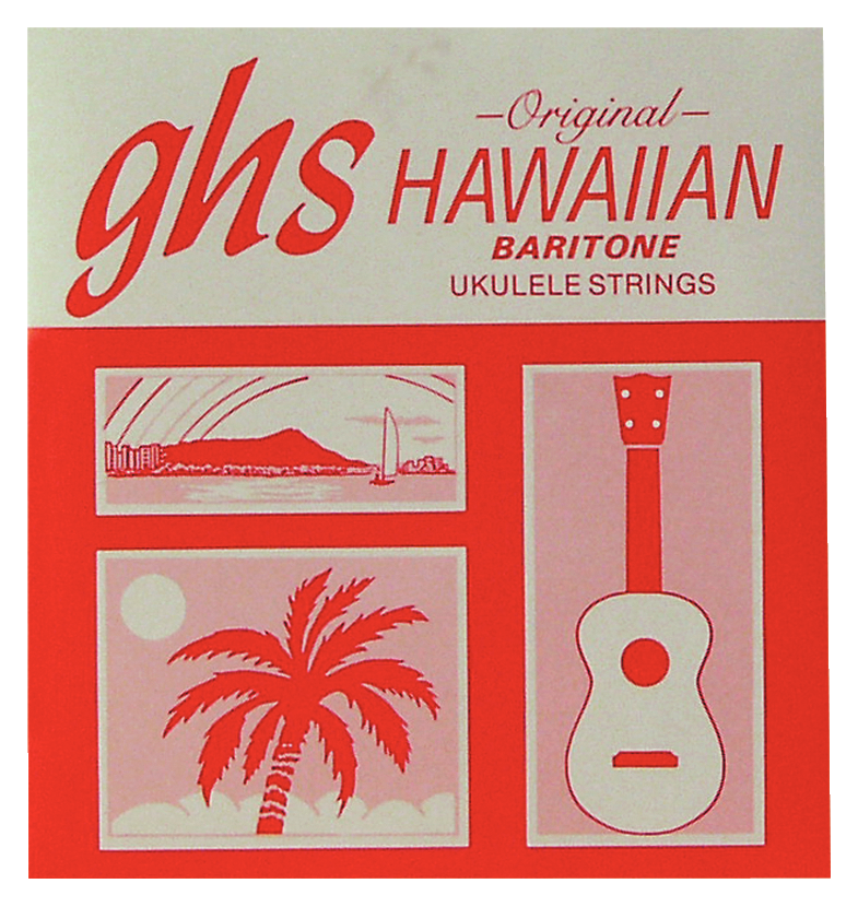 GHS Ukulele Nylon Tie-Ends - H-100Ukulele String Set - Baritone, Black Nylon