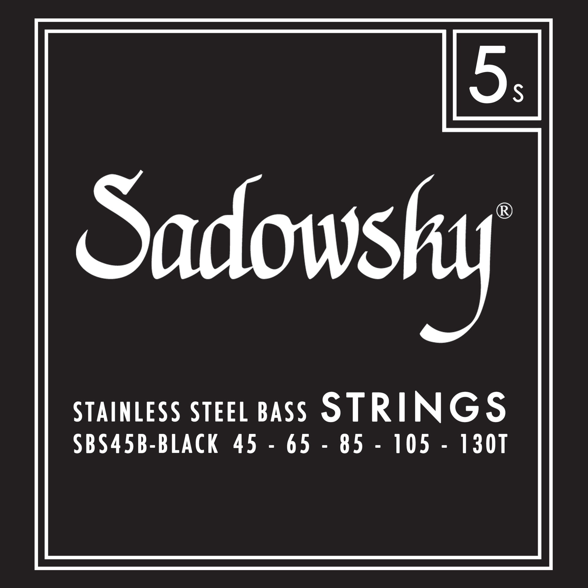 Sadowsky Black Label Bass String Set - 5-String, Stainless Steel, Taperwound, Long Scale (34"), .045-.130