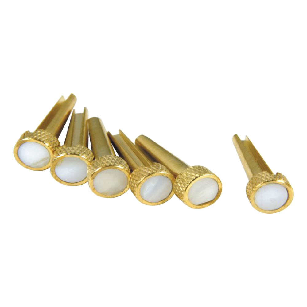D'Andrea Tone Pins, Solid Brass with Pearl Inlays (TP3M) - 6 pcs
