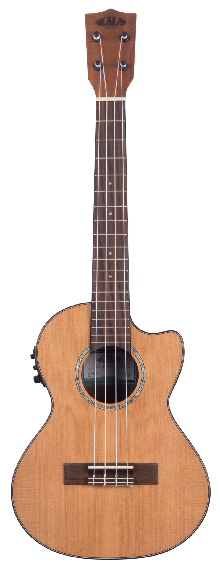 KALA KA-SCAC-T-CE - Gloss Solid Cedar Top Acacia Tenor Ukulele, with Cutaway, EQ and Bag (UB-T)