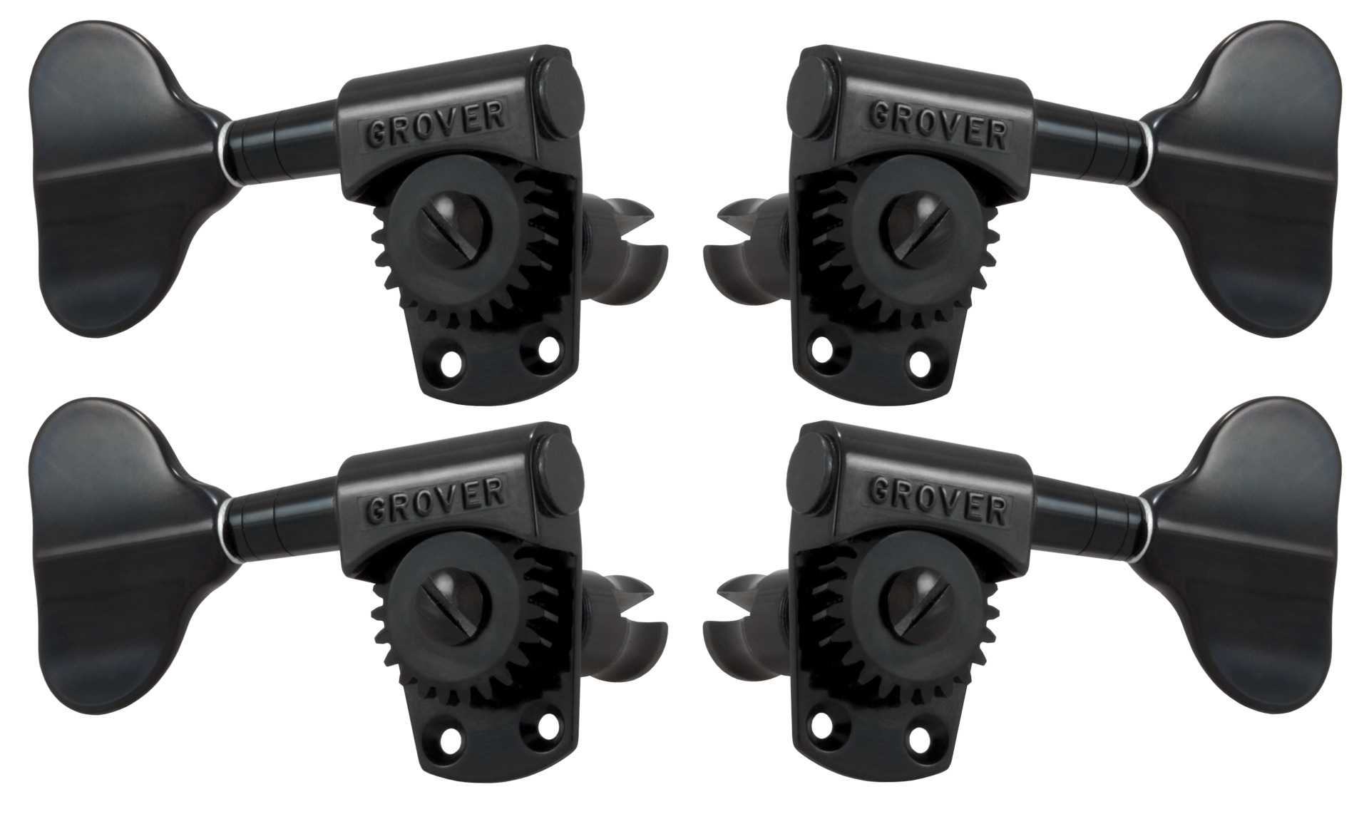Grover 145BC Titan Electric Bass Machines - Bass Machine Heads, 2 + 2 - Black Chrome