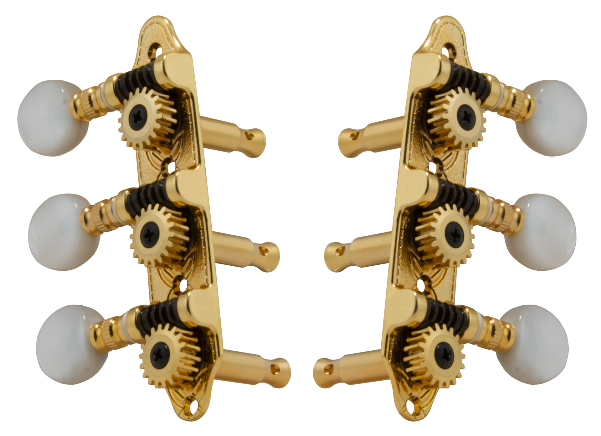 Grover 608G Sta-Tite Mini 3-On-A-Plate - Guitar Machine Heads, 3 + 3 - Gold