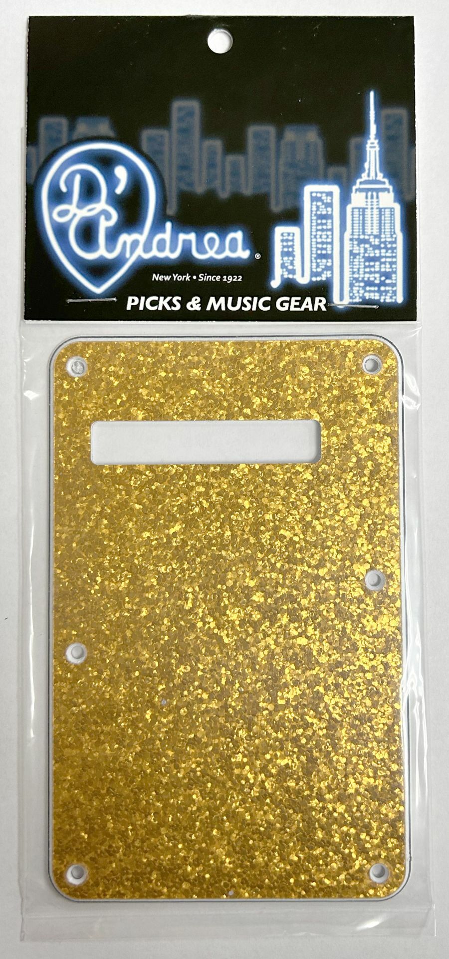 D'Andrea ST-Style Tremolo Back Plate (DPP ST GOS BP), Gold Sparkle