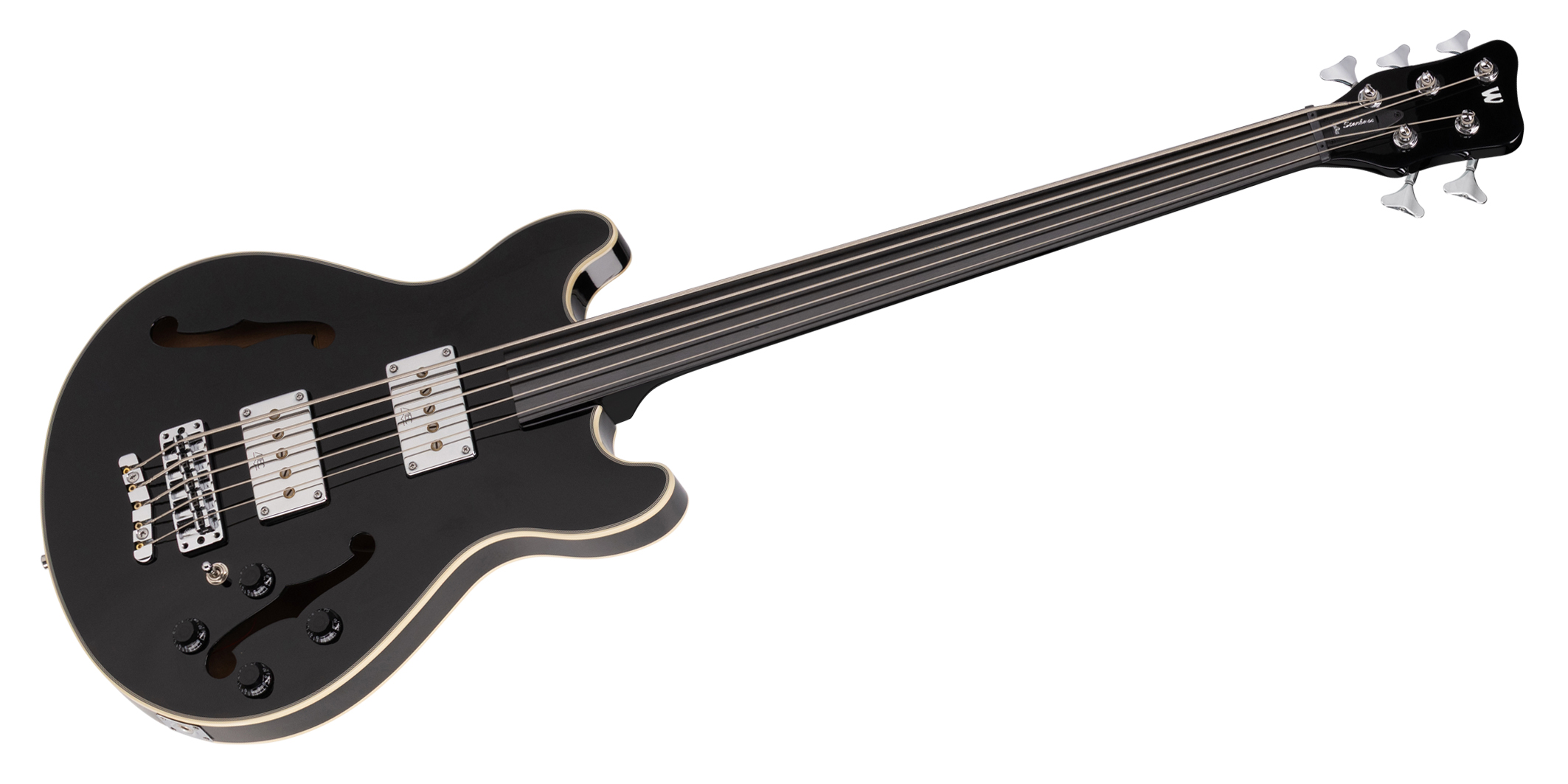 Warwick RockBass Star Bass, 5-String, Fretless - Solid Black High Polish