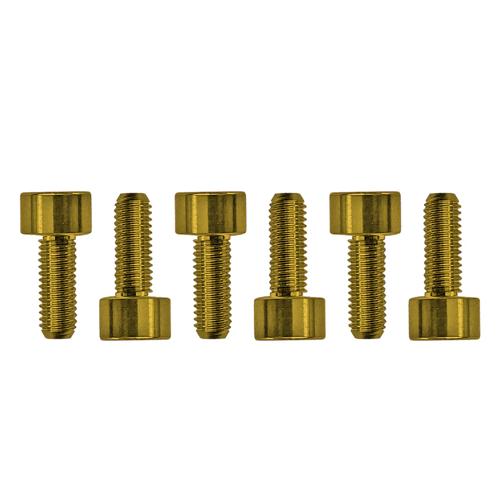 Floyd Rose FROSMSGDP - Color Stainless Steel Saddle Mounting Screws (6 pcs), Gold