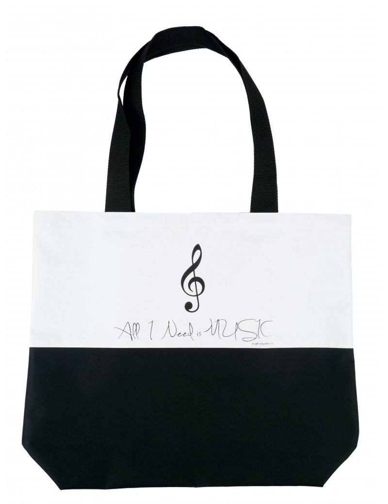 Tasche Shopper ''All I Need Is Music'' Violinschlüssel