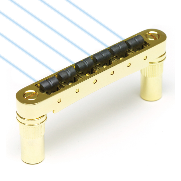 Ghost PN-8863-G0 - Loaded ResoMax NV2 Tune-O-Matic Bridge, 6 mm - Gold