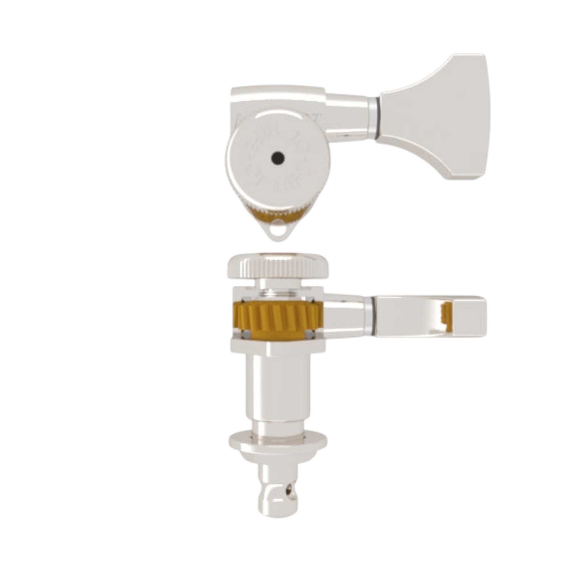 Hipshot Grip-Lock Open Guitar Tuning Machines - Bass Side (Left), 21 mm - Nickel