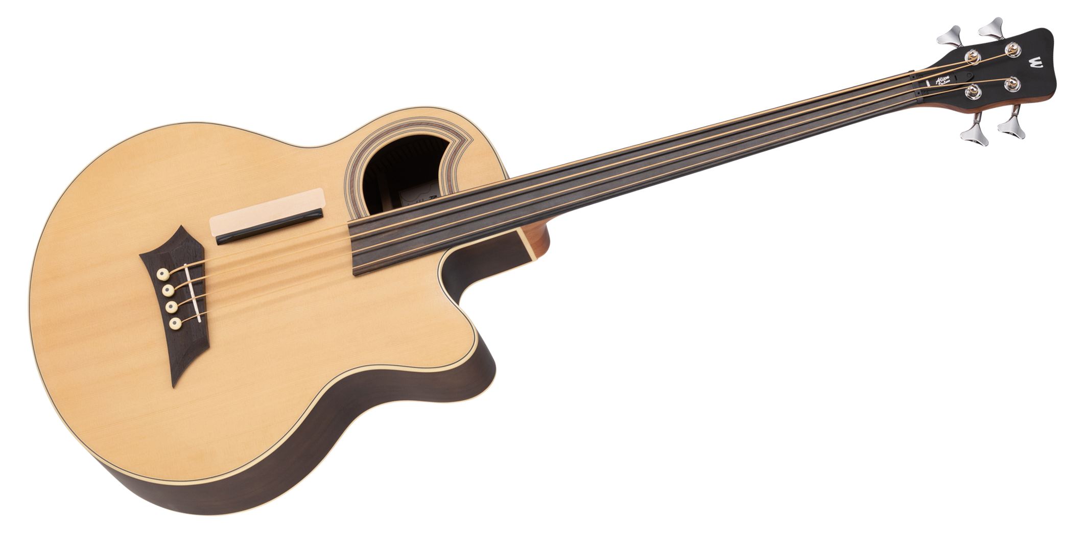 Warwick RockBass Alien Deluxe, 4-String, Fretless - Natural Transparent Satin