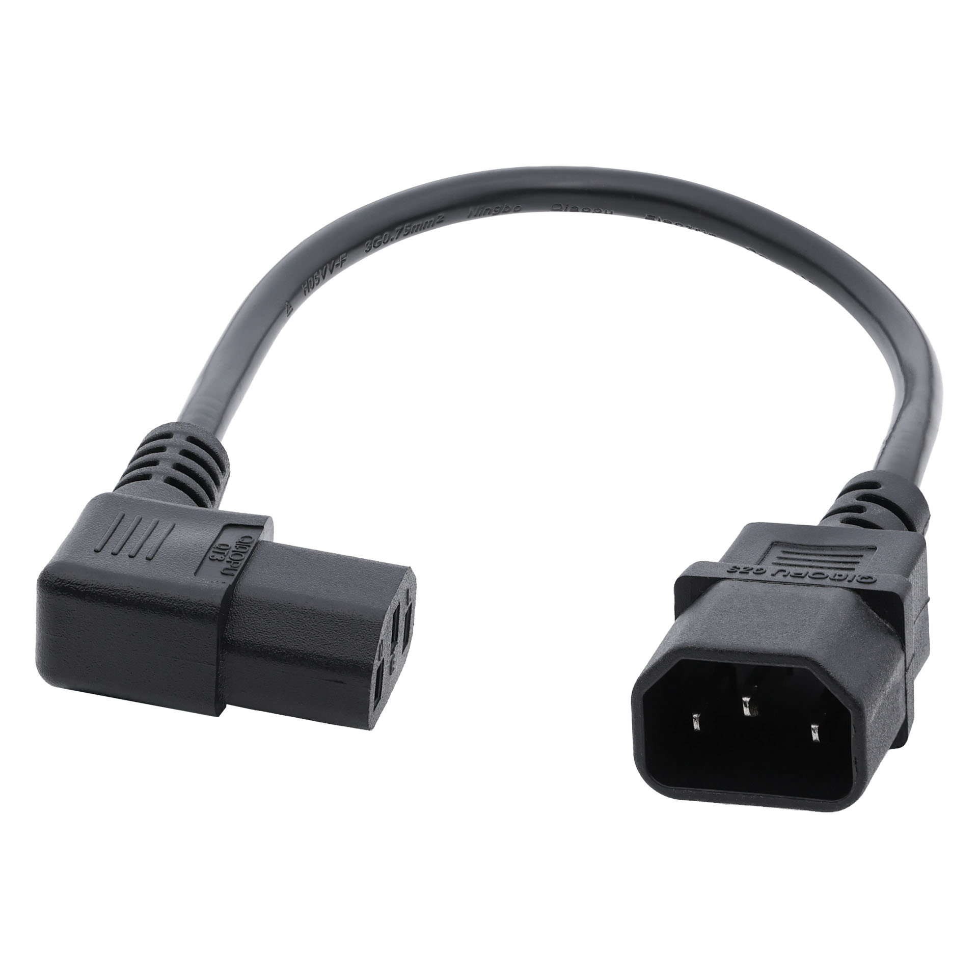 RockBoard Power Ace IEC AN Connector Cable, Male to Female angled, 35cm / 9,84"