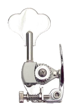 Hipshot HE6 - Bass Xtender for Hipshot HB6 Ultralight, 3/8" Post, Clover Leaf Key - Chrome