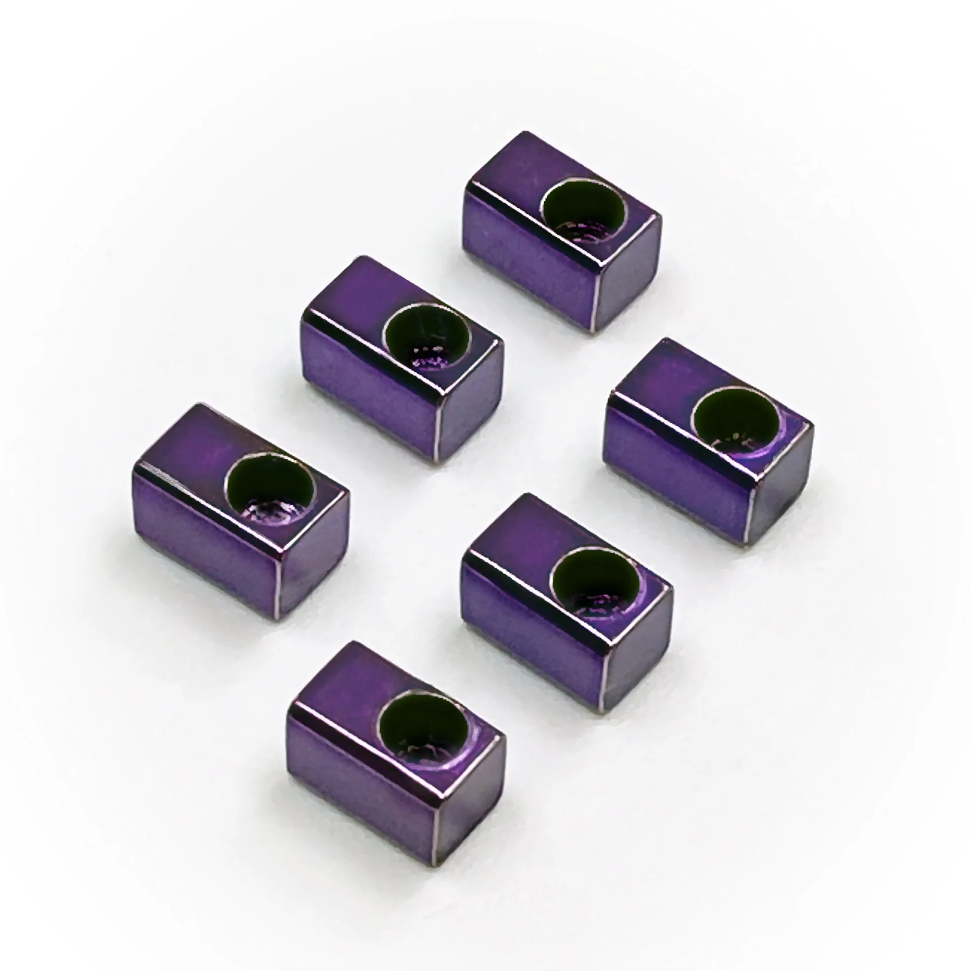Floyd Rose FROSLIPLP - String Lock Insert Blocks, Stainless Steel, 6 pcs. - Purple Finish