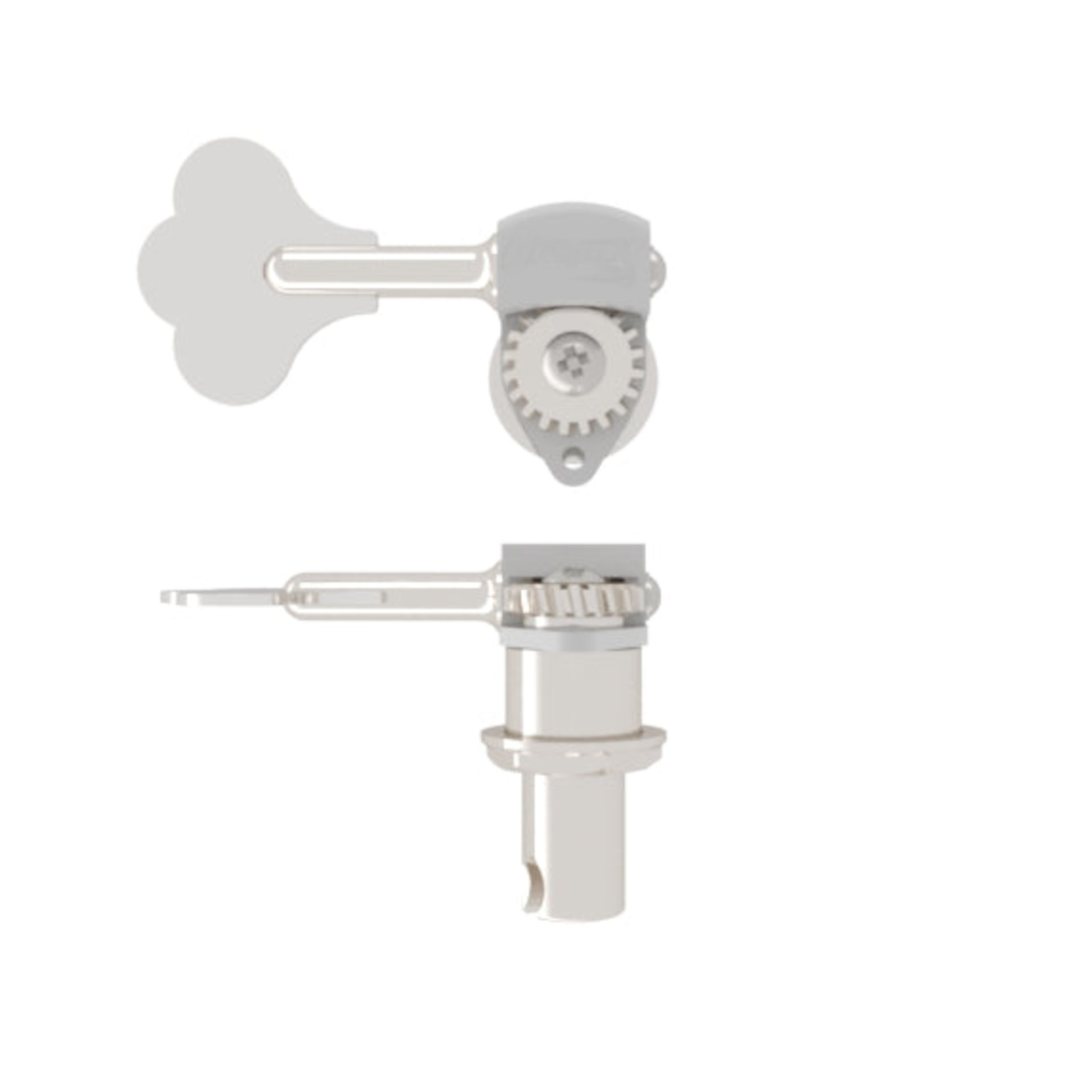 Hipshot HB6 - Ultralite Bass Machine Head, 1/2" Post, Mini Clover Key, Treble Side - Chrome