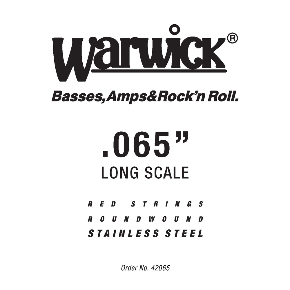 Warwick Red Strings Bass Strings, Stainless Steel - Bass Single String, .065", Long Scale