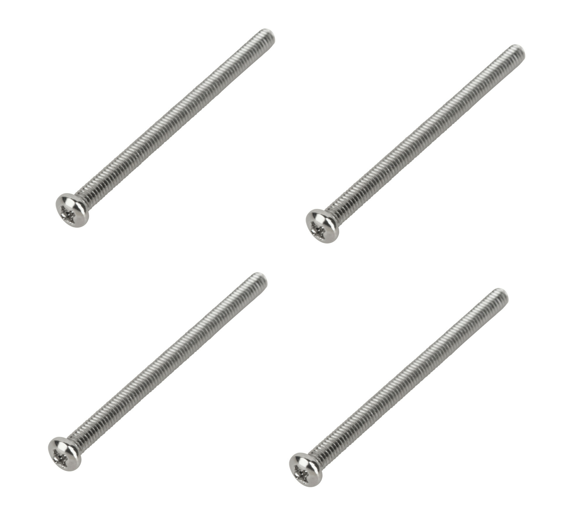 Framus & Warwick Parts - Screw for Pickup Mounting, M2.5 x 35 mm, 4 mm Head, 4 pcs., Chrome