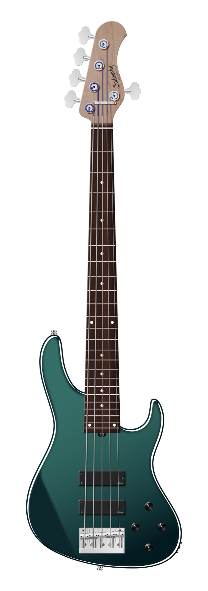 Sadowsky MetroExpress 24-Fret Modern Bass, Morado Fingerboard, 5-String - Solid Sherwood Green Metallic High Polish