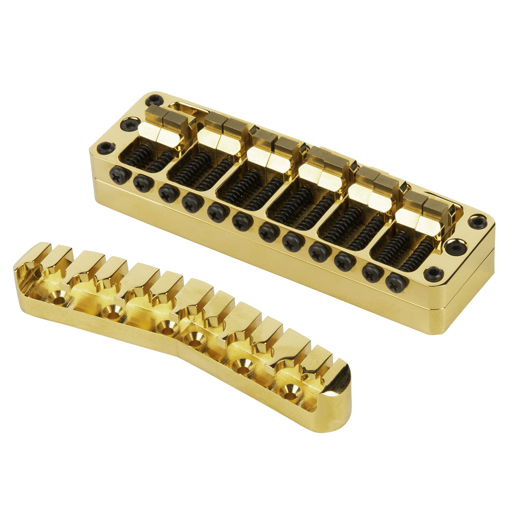 Warwick Parts - 2-Piece 3D Bridge & Tailpiece, 12-String, Brass - Gold