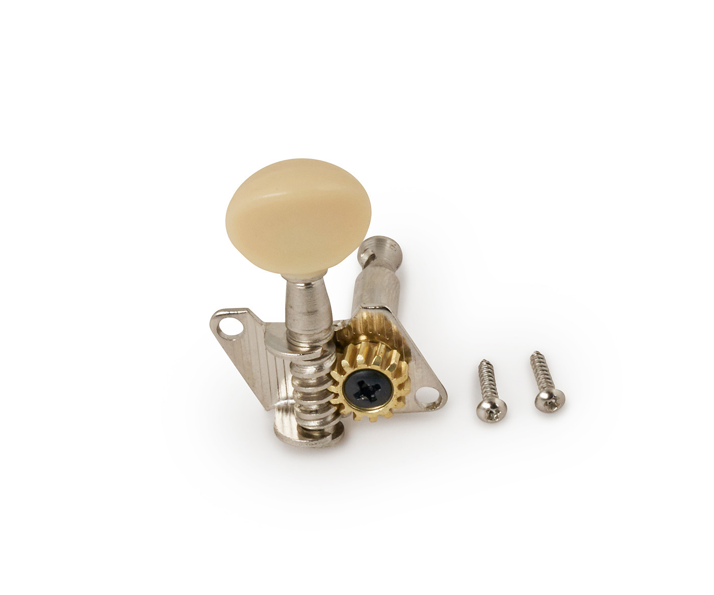Kala Spare Parts - Machine Head, Open Gear, Creme Knob, Left - Chrome