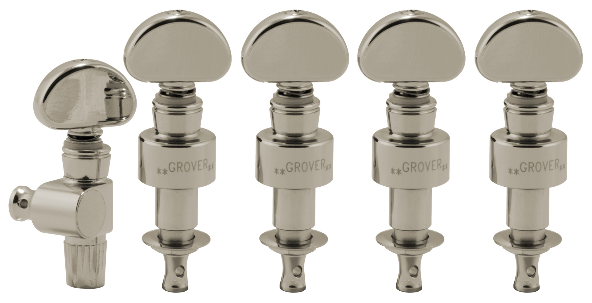 Grover 121N5 Geared Banjo Pegs with Metal Button - 5 pcs. - Nickel