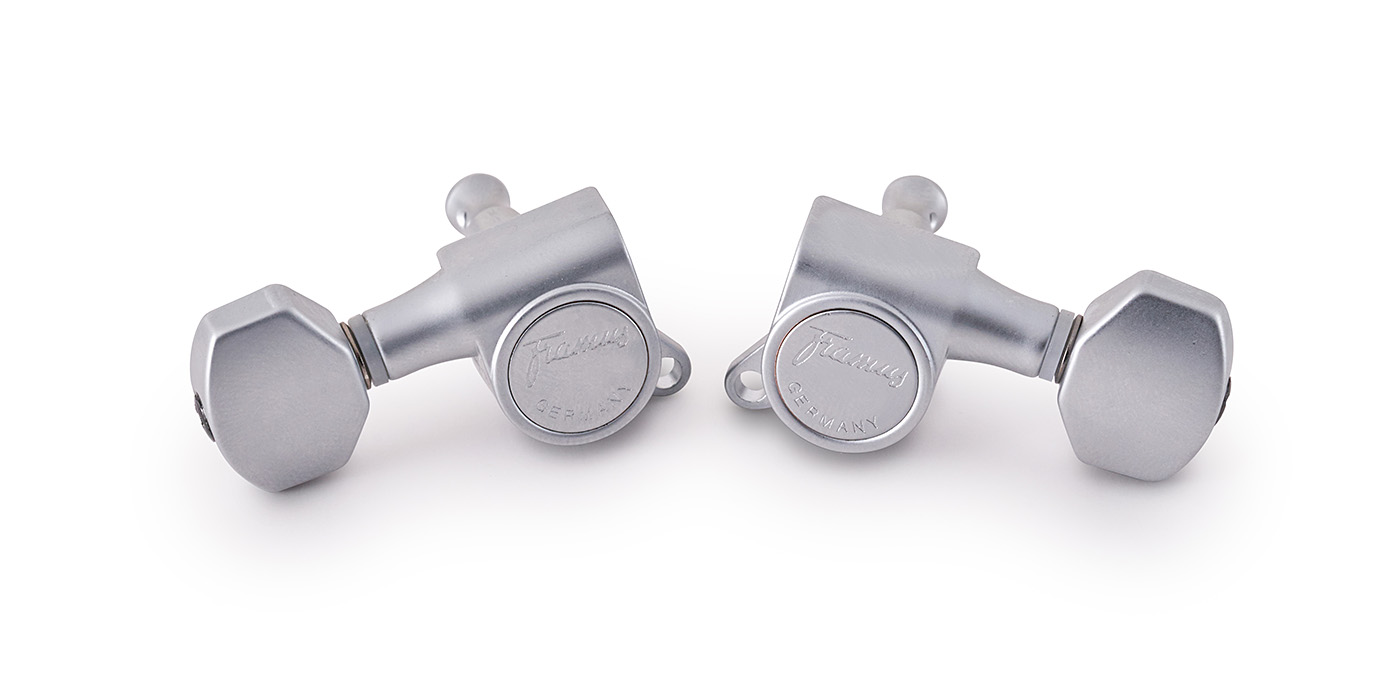 Framus Parts - Framus Machineheads, 3+3, Long Post - Satin Chrome