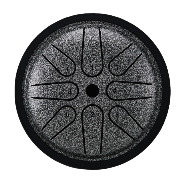 U-Turn Steel Tongue Drum 4" 8 Töne, hammered silver