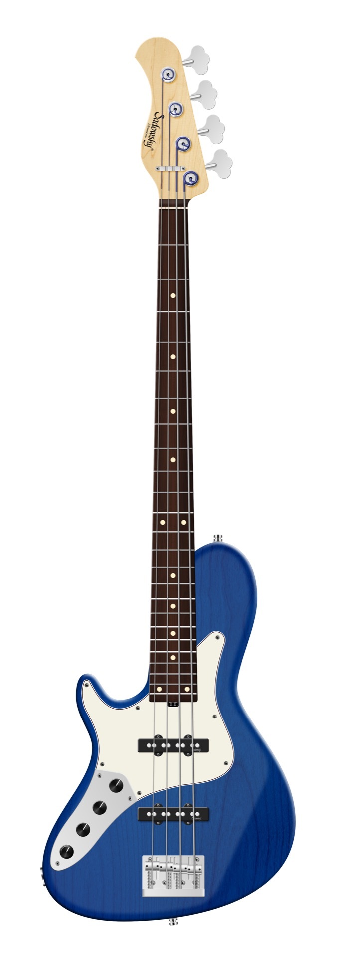 Sadowsky MetroLine 24-Fret Vintage Single Cut Bass, Red Alder Body, Morado Fingerboard, 4-String, Lefthand - Ocean Blue Transparent Satin