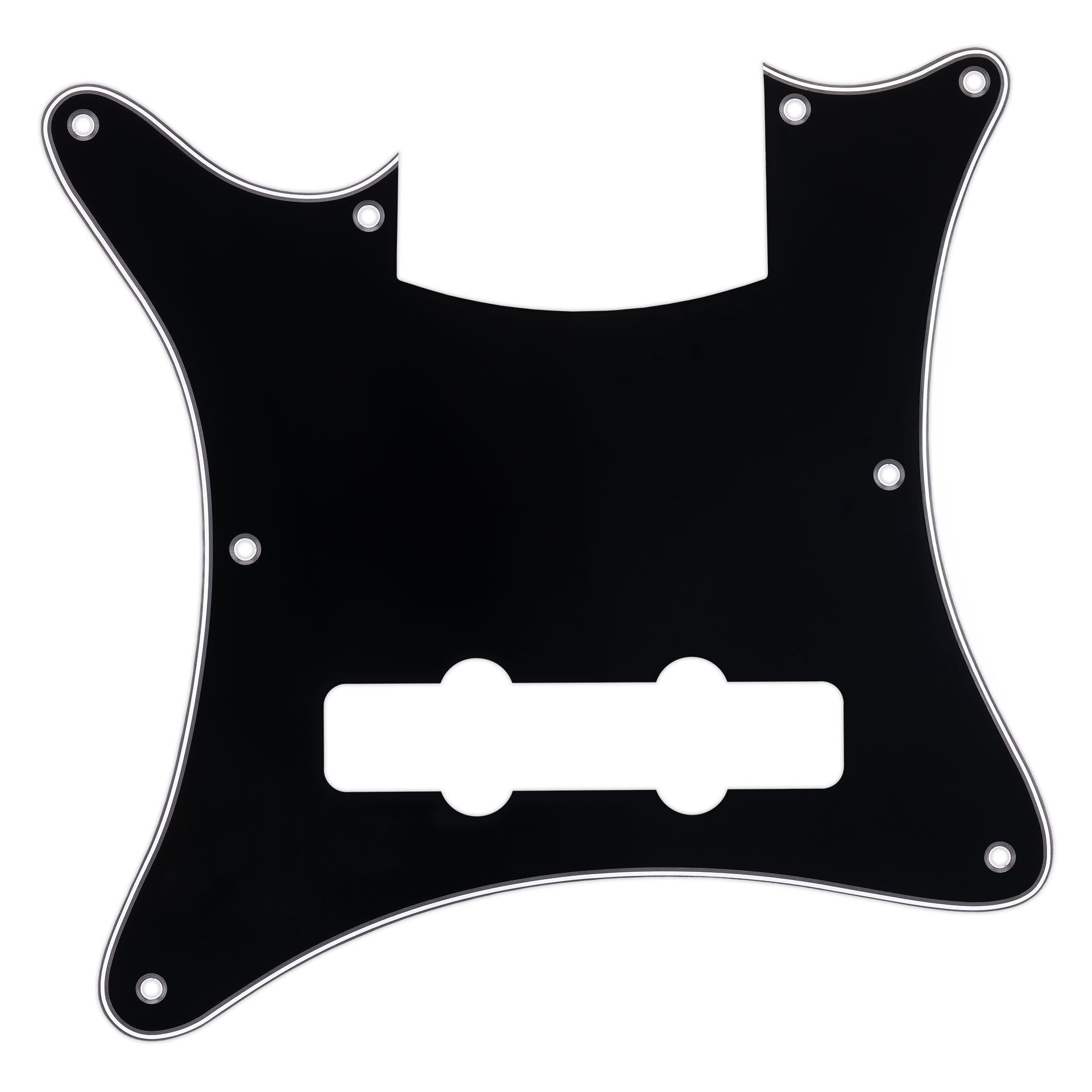 Warwick Parts - Streamer CV Bass Pickguard - 5-String - Black - Lefthand