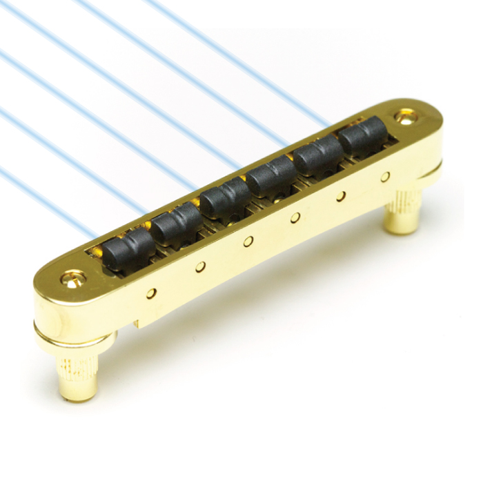 Ghost PN-8843-G0 - Loaded ResoMax NV2 Tune-O-Matic Bridge, 4 mm - Gold
