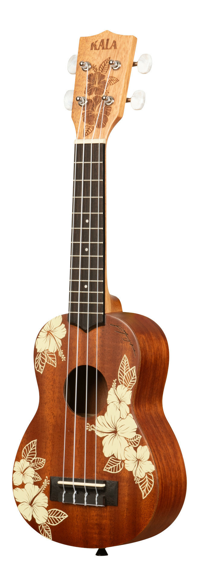 KALA KA-HIBISCUS-S - Hibiscus Mahogany Soprano Ukulele, with Bag
