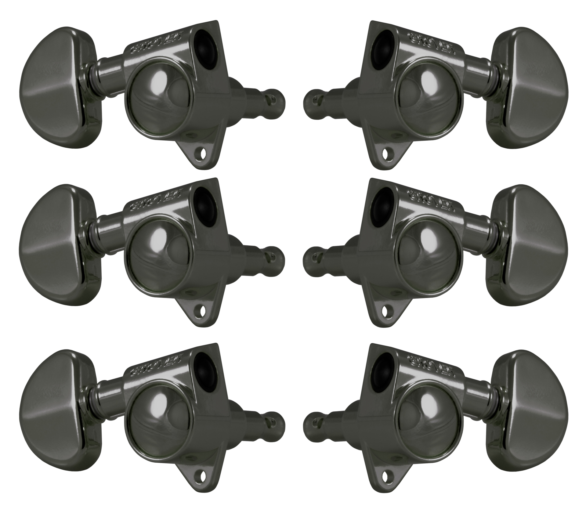 Grover 102-18BN Original Rotomatics with 18:1 Gear Ratio - Guitar Machine Heads, 3 + 3 - Black Nickel