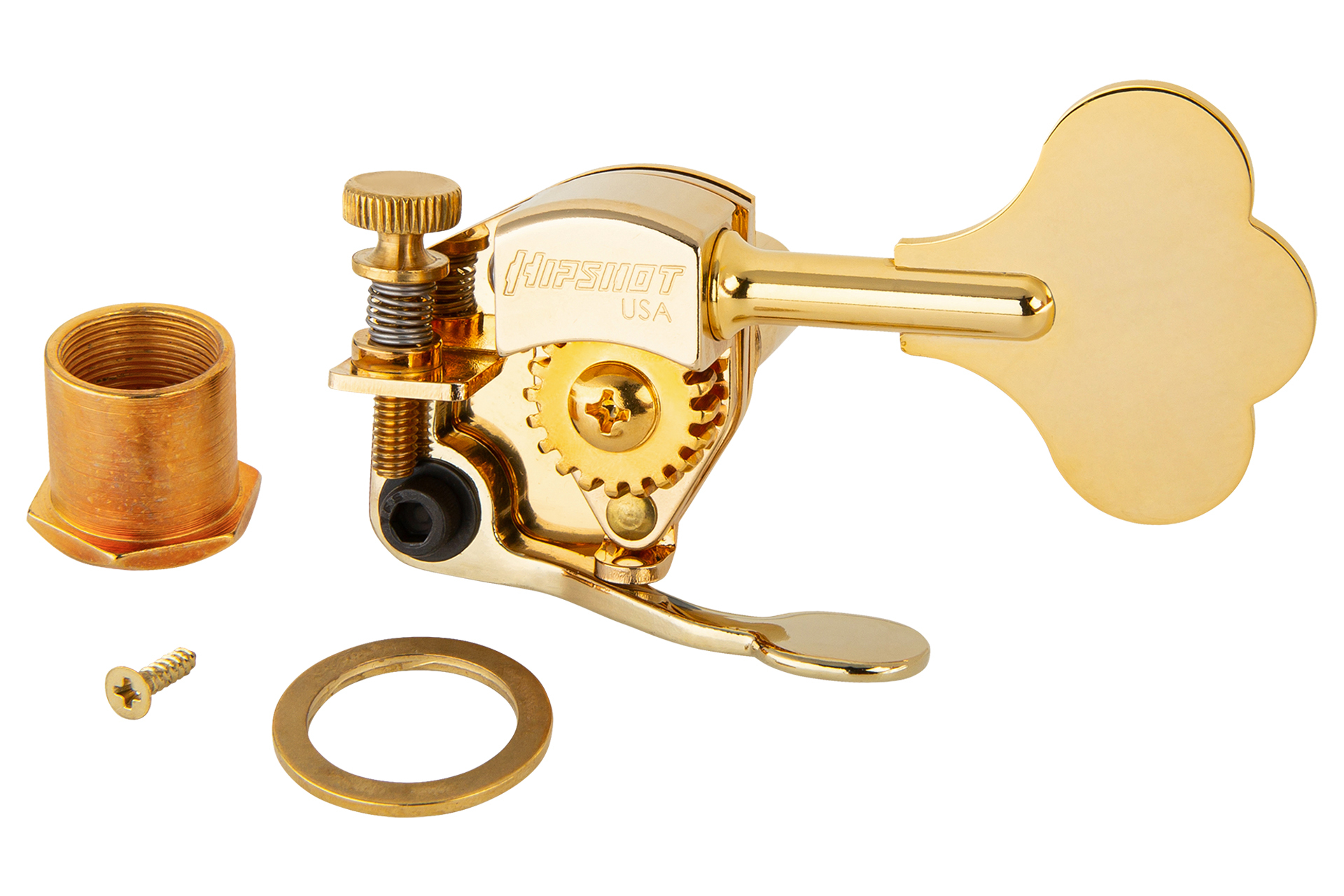 Sadowsky/Hipshot - Ultralite Bass Xtender, 1/2" Post, Clover Leaf Key - Gold