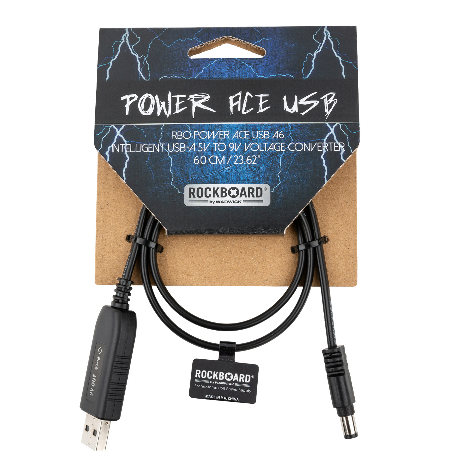Rockboard Intelligent USB-A 5V to 9V Voltage Converter, 60 cm