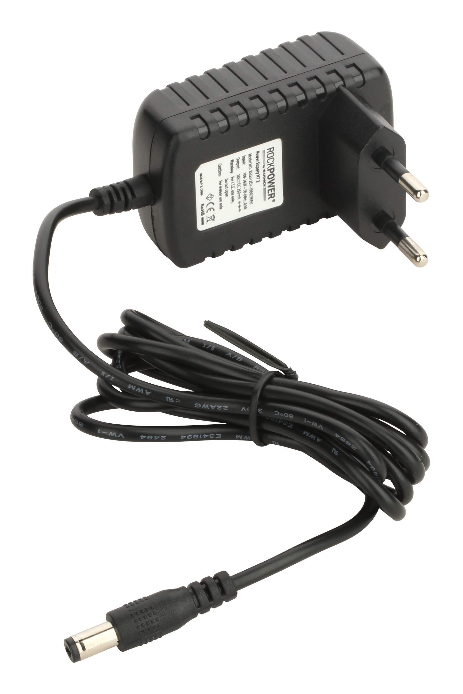 RockPower NT 2 - Power Supply Adapter (18V DC, 250 mA, (-) Center, Euro Plug)