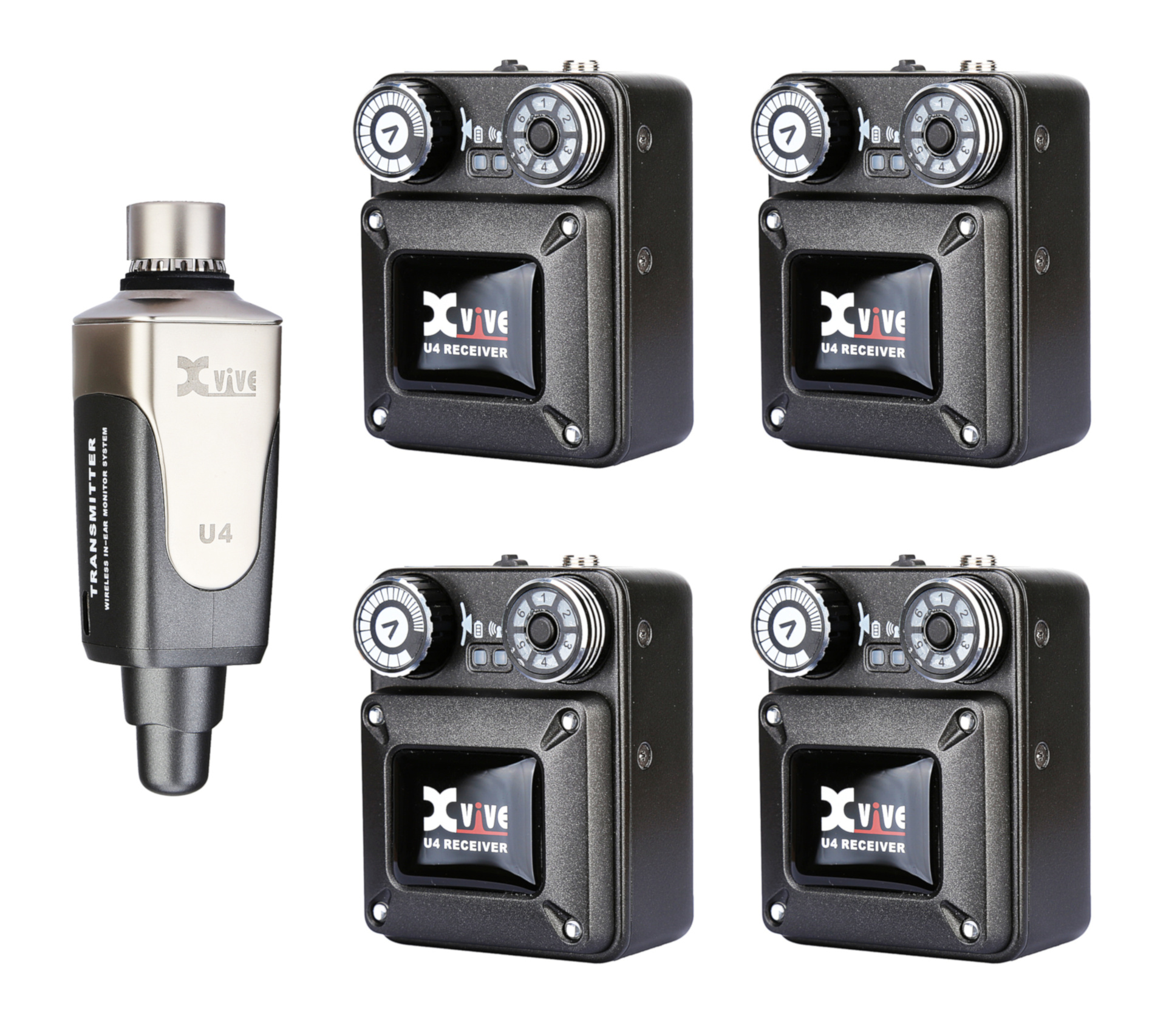 XVive U4 In-Ear Monitor Wireless System - Bundle, 1x Transmitter + 4x Receiver