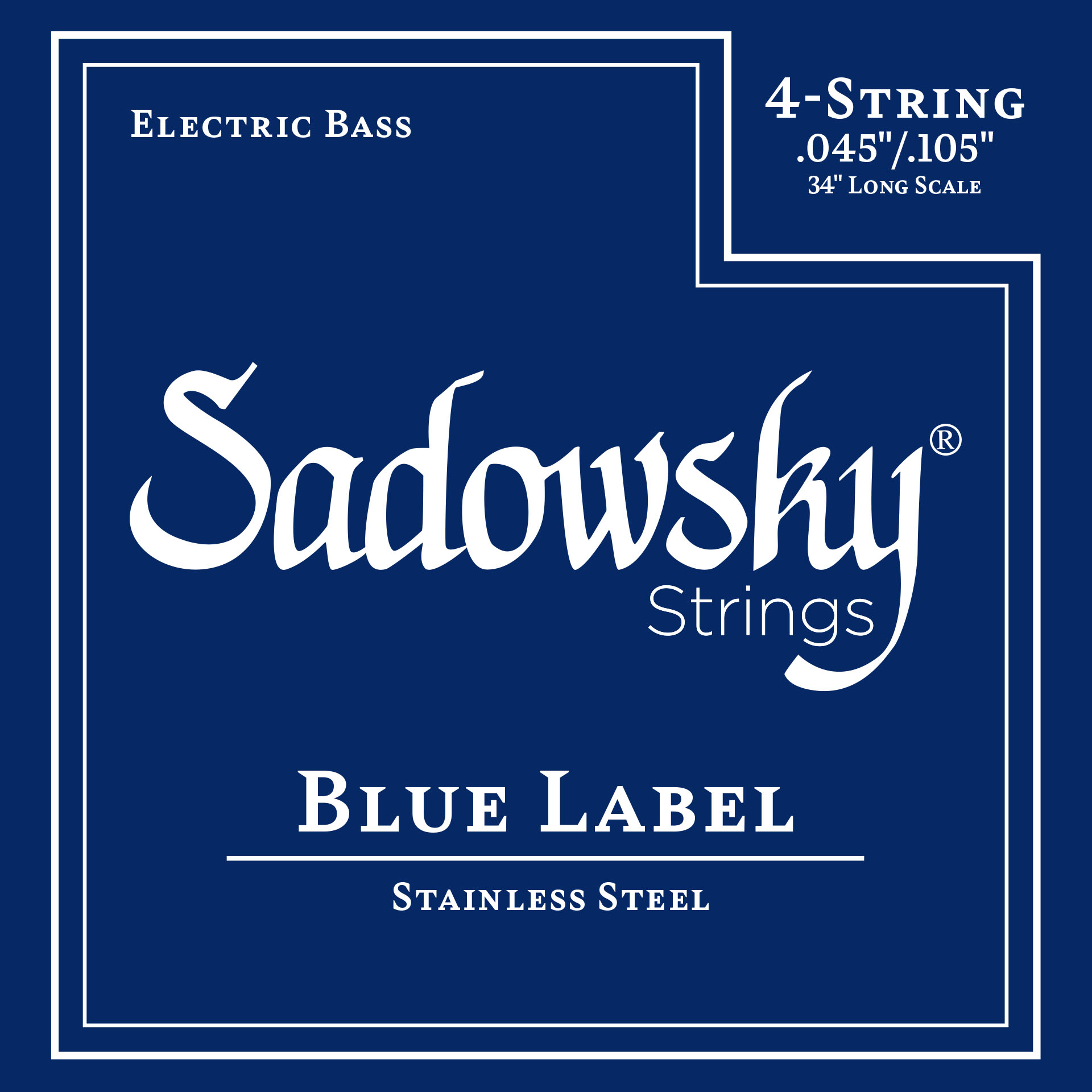 Sadowsky Blue Label Bass String Set - 4-String, Stainless Steel, Long Scale (34"), .045-.105