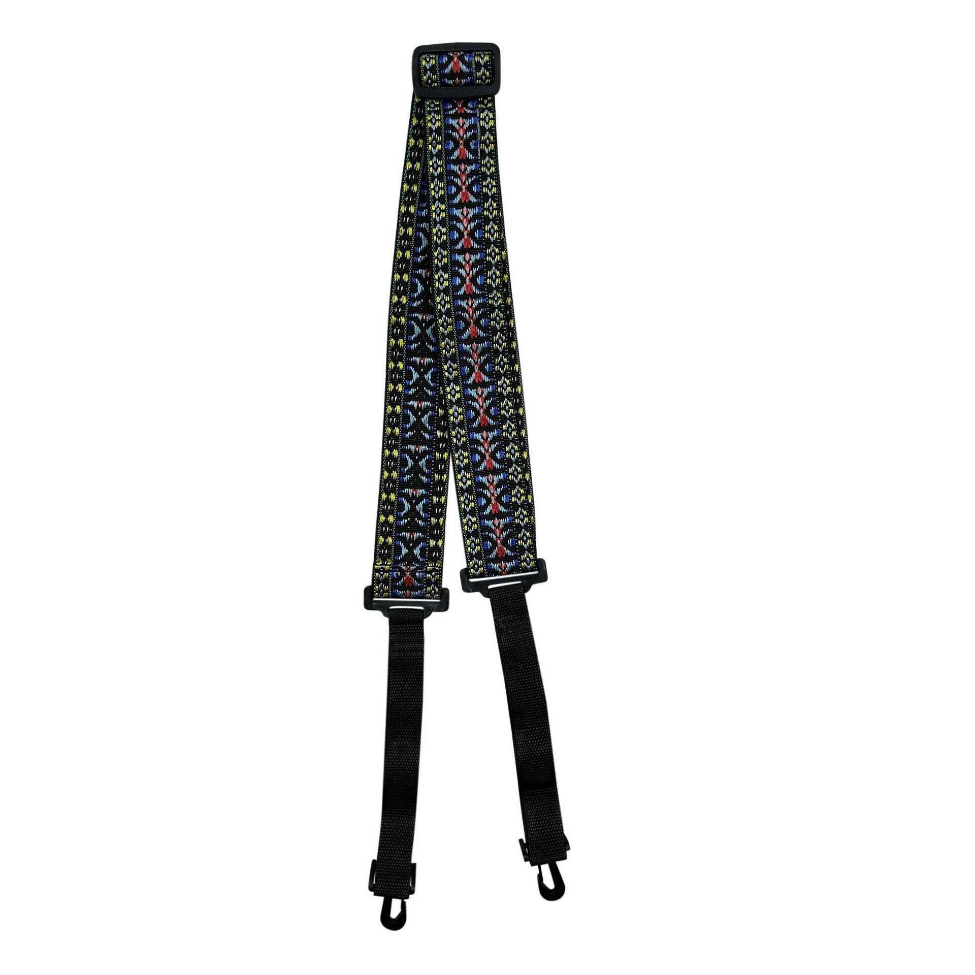D'Andrea Banjo Strap Woven Tapestry with Swivel Hooks (1312-3), Red/Yellow/Blue