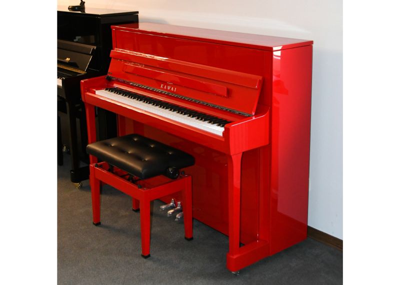 KAWAI K-200 Klavier MEP Silver, Ferrari Red Polish, inkl. Klavierbank
