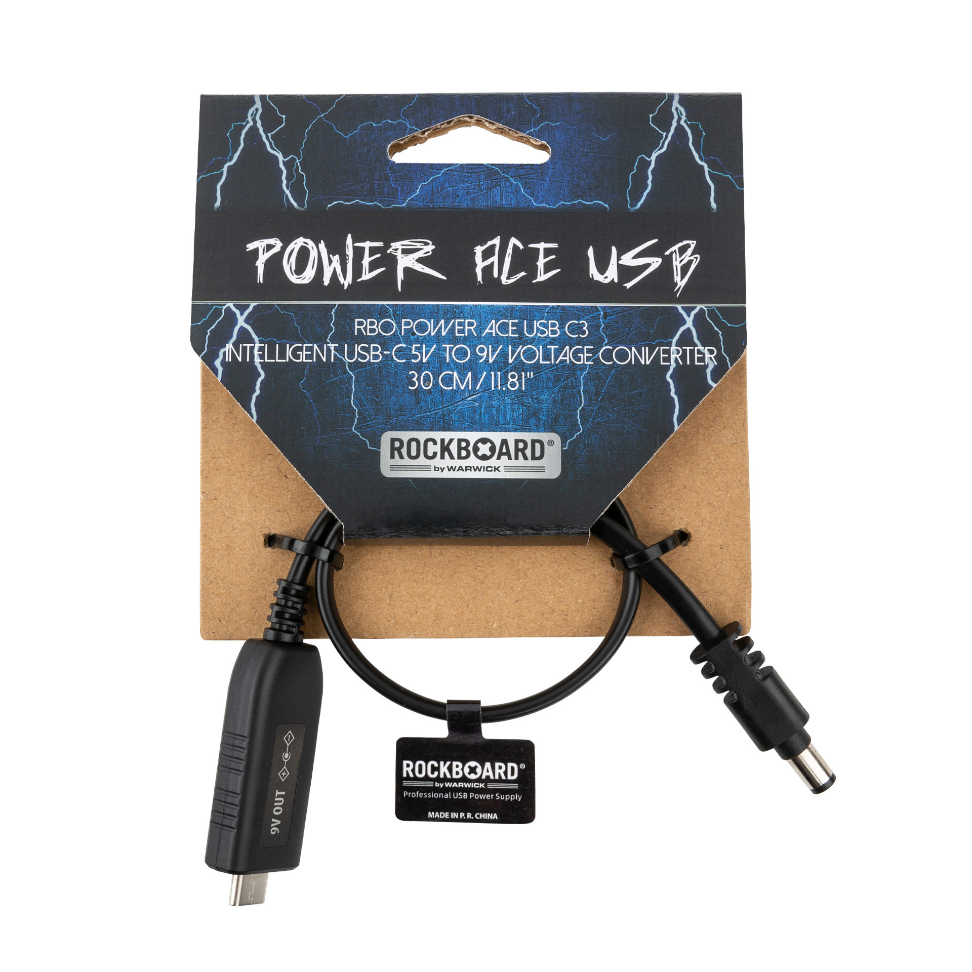 Rockboard Intelligent USB-C 5V to 9V Voltage Converter, 30 cm