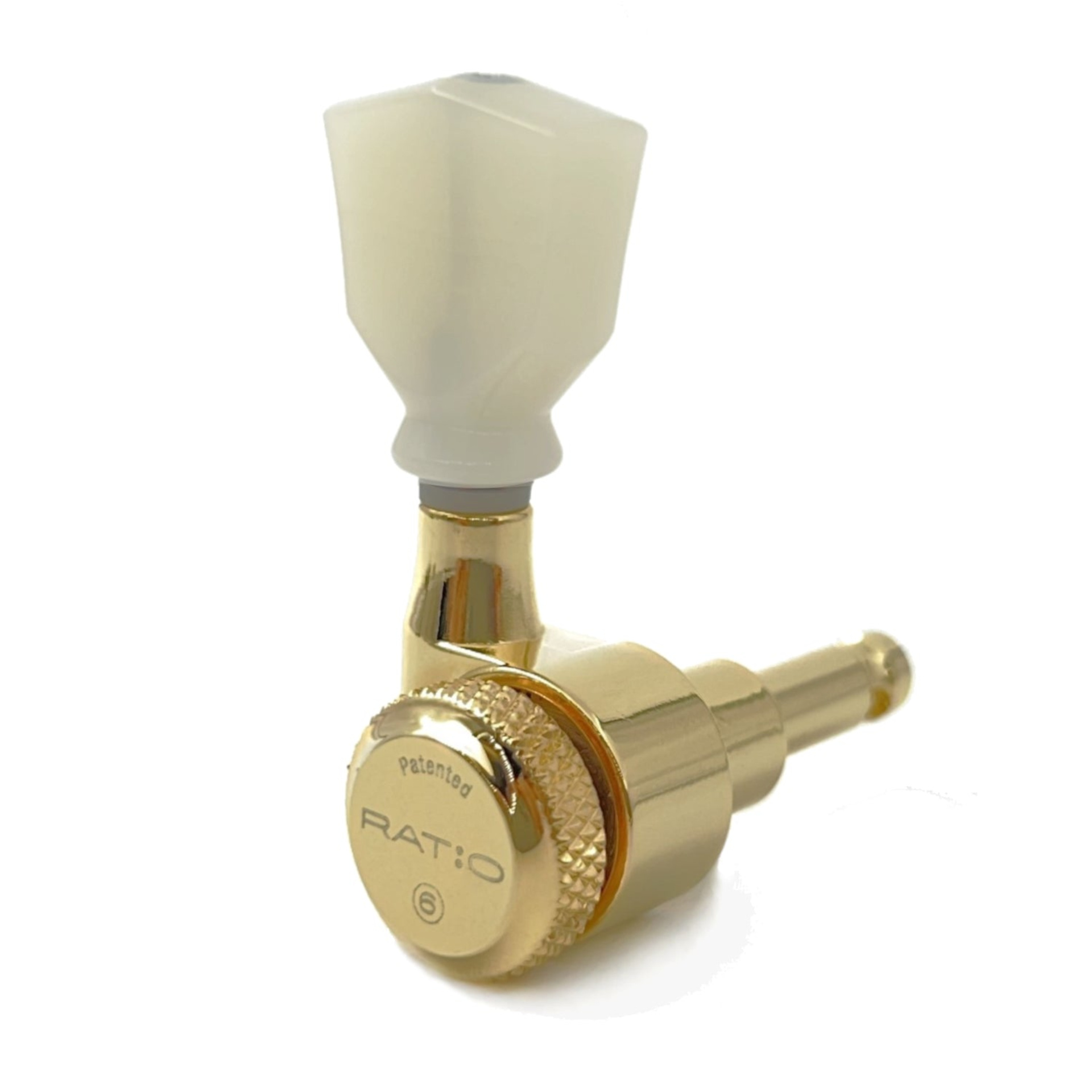 Graph Tech PRL-8351-G0 Ratio Electric Locking Machine Heads with Vintage Keystone Button - 3 + 3 - Gold